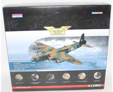 A Corgi Aviation Archive model No. AA39501 1/72 scale limited edition diecast model of a Short Sterling Mk1 MacRoberts Reply 