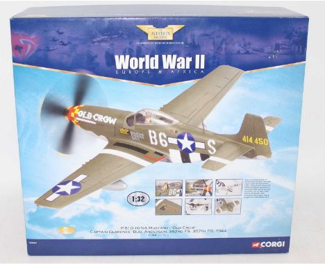 A Corgi Aviation Archive model No. AA34402 1/32 scale boxed model of a P51D Mustang titled Old Crow, housed in the original p