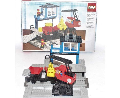 A Lego No. 7838 goods terminal gift set, housed in the original sliding tray card box with instruction leaflet, model has bee
