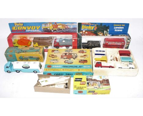 A collection of various mixed box Dinky Toy and Corgi Toy diecast to include a No. 399 Convoy Series Dinky gift set, a Dinky 