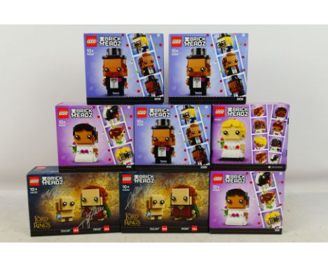 Lego - A mixed group of eight boxed factory sealed Lego 'Brick Headz' comprising 3 off # 40383, 3 off # 40384, and 2 off # 40