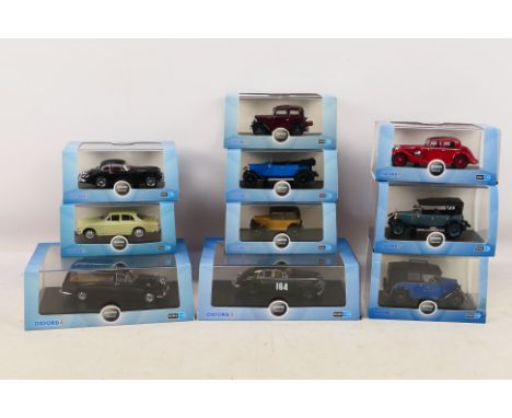 Oxford - 10 1/43 scale automobile company diecast vehicles. Includes #DS002 Daimler DS420 Black Hearse, #JagXK15001 Jaguar XK