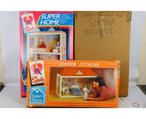Pedigree - Three boxed Pedigree Sindy House Playsets. Lot consists of Pedigree #44660 Sindy Super Home; #44431 Bedroom extens