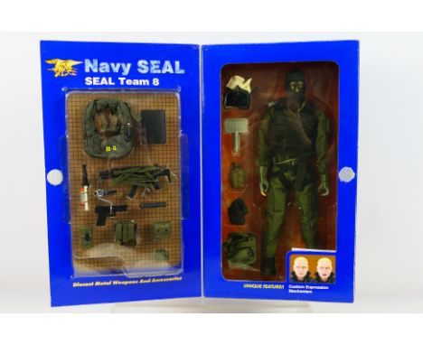 Blue Box - A boxed Blue Box Toys 'Elite Force' #34221 1:6 scale Navy Seal 'Seal Team 8' 'Shark' action figure. The figure and