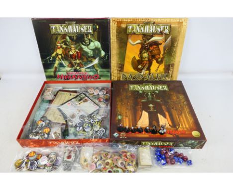 Fantasy Flight games - A boxed Tannhauser 'Operation Novgord' Expanion set; with two boxed Tannhauser Map Supplements being '