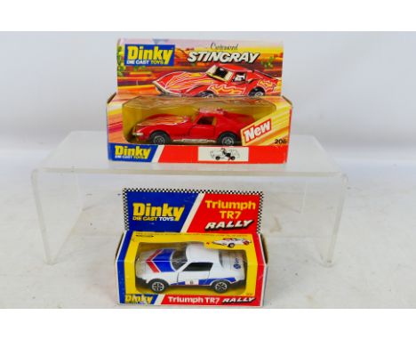 Dinky Toys - Two boxed Dinky Toys. Lot consists of Dinky Toys #207 Triumph TR7 Rally; and #206 Customised Stingray. Models ap