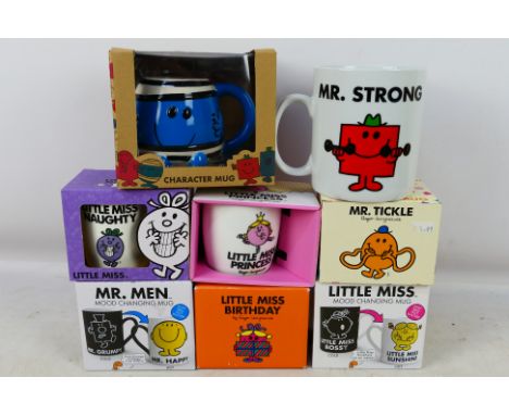 Mr Men - A group of 7 x boxed ceramic Mr Men mugs and 1 x unboxed mug. They appear in Very Good condition overall.  (This doe
