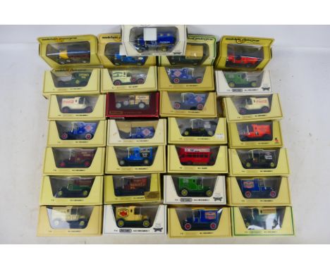 Matchbox Models of Yesteryear - 29 boxed Matchbox MOY Y12 Ford Model T vans in straw boxes, including several Code 3 models. 