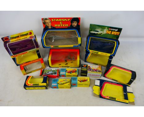 Corgi Toys - Polistil - Matchbox -  A group of 15 EMPTY diecast model boxes predominately by Corgi. Lot includes Corgi #320 J