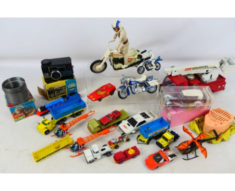 Corgi - Matchbox - Ideal - Buddy L - A collection of unboxed vehicles including James Bond Lotus Esprit, Batman Batcopter, Ev
