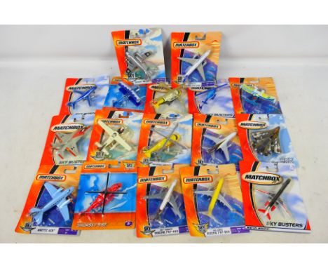 Matchbox - Mattel - 17 carded Matchbox Skybusters. Lot includes Matchbox K7511 UPS DC-10; K7509 Island Air; K7518 Outback Cop