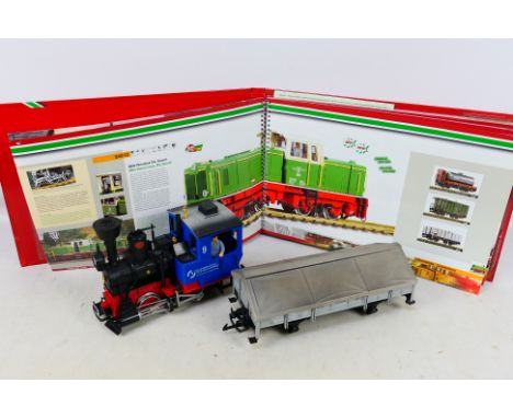 LGB - Lehmann - An unboxed G Gauge 0-4-0T Mannesmann Rohrenwerke #9 locomotive from the Stainz Starter set with grey wagon an
