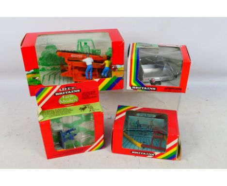 Britains - 4 boxed farm related items to include  #9535 Potato Havaster, #9548 Crop Spray, #9410 Logic C T 700 Trailer and 95