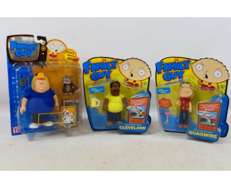 Playmates - Mezco - 3 factory sealed blister packed figures from TV's 'Family Guy'. Includes #62020 Quagmire, #62020 Clevelan