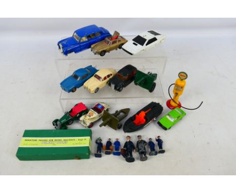 Dinky Toys - Corgi Toys - Matchbox - A boxed Dinky Toys No.1 Station Staff set of figures with a group of playworn diecast mo