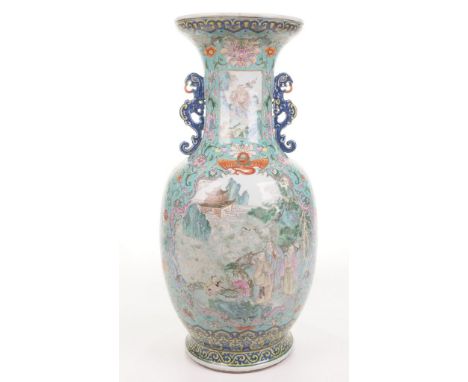 A Chinese famille rose porcelain vase,  probably Daoguang Period (1820-50 )
The baluster form , rising from a splayed base, a