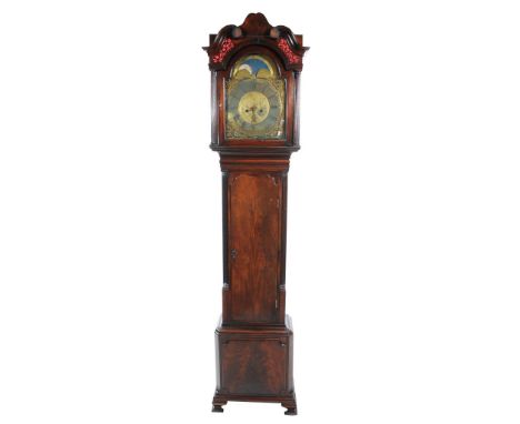 A George III mahogany cased eight day longcase clock by Robert Higginson, Chester
The laquered brass face with 31cm dial with