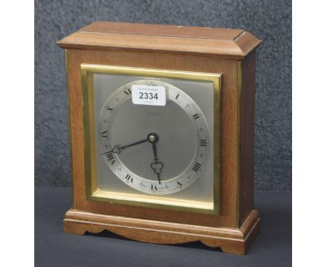 Elliott mahogany cased mantel clock, the 5.25" silvered dial signed Bright &amp; Sons Ltd, Scarborough, within a stepped case