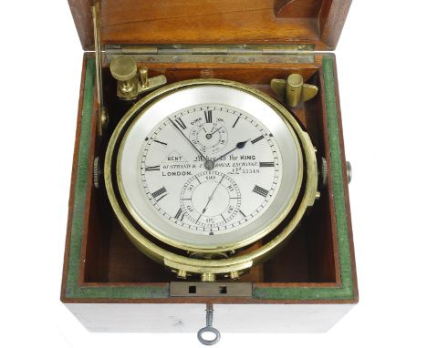 Good two day marine chronometer, the 3.75" silvered dial signed Dent, Maker to the King, 61, Strand &amp; 4 Royal Exchange, L