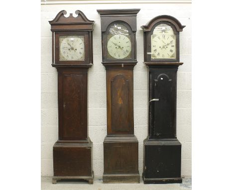 Mahogany eight day longcase clock, the 12" painted arched dial signed Jonathan Scandich, Worcester, with subsidiary seconds d