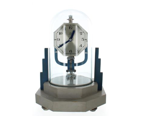 Bulle electric mantel clock, the 3.5" octagonal silvered dial signed Bulle Clock, Brevete S.G.D.G., Patented, under a glass d