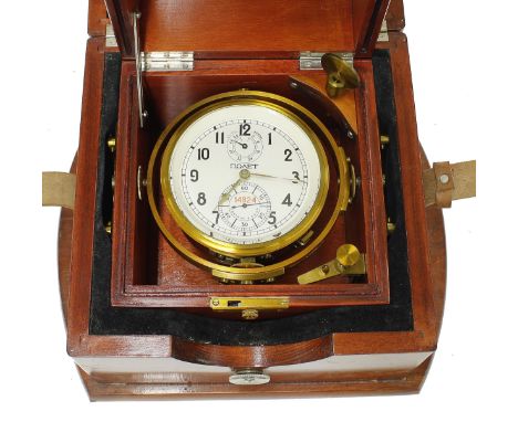 Russian two day marine chronometer, the 3.5" white dial inscribed Novet, no. 14824, with subsidiary state of wind and seconds