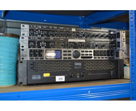 A Stageline amplifier; together with Behringer sound equipment
