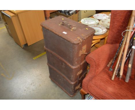 A metal bound trunk