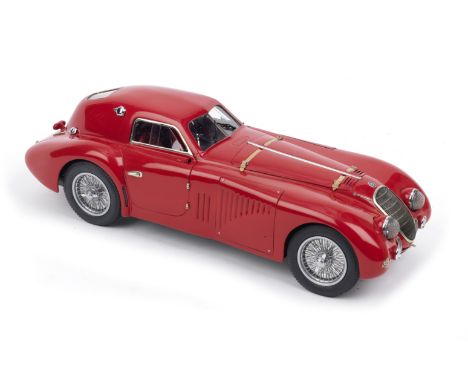 A fine 1:15 scale model of a 1938 2.9 Alfa Romeo Le Mans Coupe, by Gerald Wingrove,finely detailed scratch-built 'curbside' m