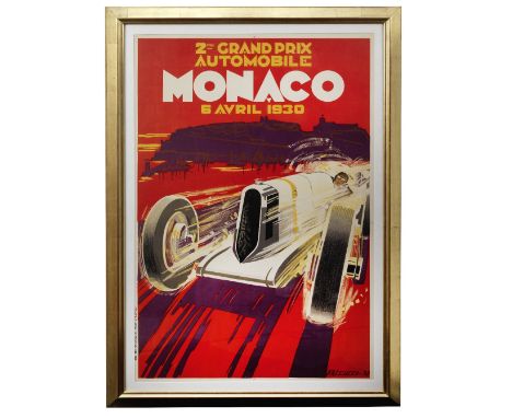 '1930 Monaco Grand Prix' poster after Robert Falcucci (1900-1989)original poster, 120 x 80cm, conservation linen mounted, fra