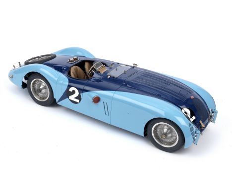 An impressive 1:8 scale scratch-built model of the 1937 Le Mans winning Bugatti Type 57G 'Tank' by Sean McKenna, 1990s,finely