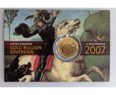 The Royal Mint 2007 Gold Bullion Sovereign, A Masterpiece, not sealed