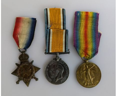 A WW1 1914-15 Star Medal Trio to 17870 PTE. F. LEWINGTON R. BERKS. R. enlisted on May11th, 1915, discharged Feb. 14th, 1919 a