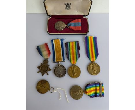 A miscellany of WW1 single medals to include: 1914-15 Star to T. S. 1367 J. H. BRETT TR. R. N. R., 1914-1918 Medal to 80340 3