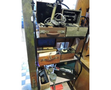 A quantity of assorted early 20th Century and later instruments including an Overbeck life regenerator, electrical kit, assor