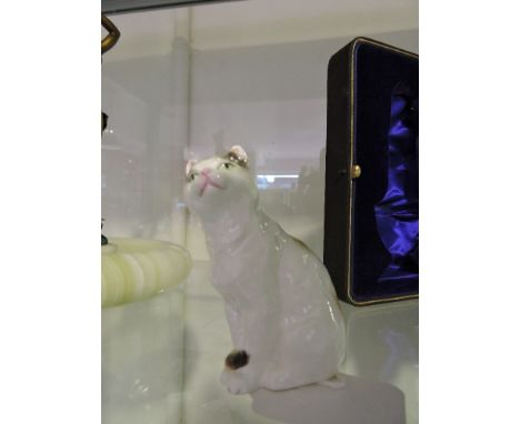 A Royal Worcester Doughty porcelain short haired cat, 3616, H:8cm