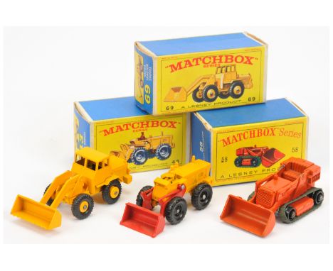 Matchbox Regular Wheels Excavator group (1) 43b Aveling Barford Tractor Shovel -&nbsp; yellow body, cast closed red hydraulic