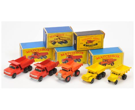 Matchbox Regular Wheels group of Quarry Trucks (1) 6b Euclid Quarry Truck - type C body, type B tipper body with cross brace 