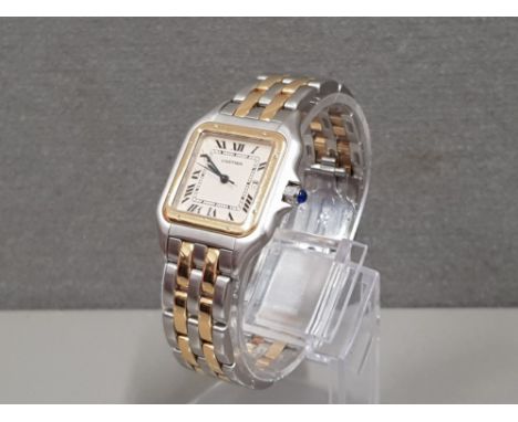 GENTS CARTIER BI-METAL SANTOS QUARTZ WATCH IN WORKING ORDER