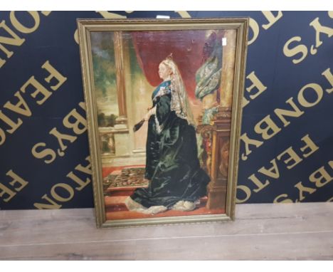 VINTAGE OIL PAINTING ON CANVAS OF QUEEN VICTORIA