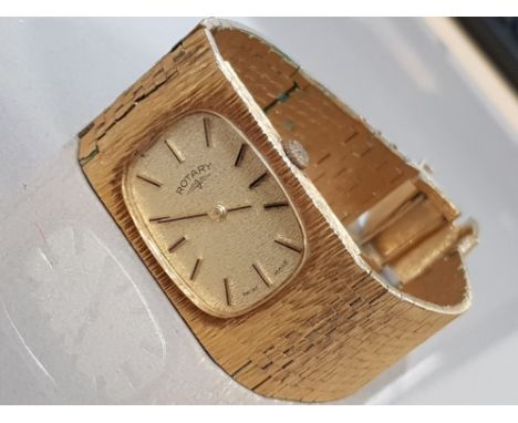 GILT ROTARY WRISTWATCH WITH ORIGINAL BOX    NA