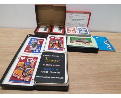 A LOT OF ASSORTED PLAYING CARDS INC DESIGNER CARDS BY ANDRE FRANCOIS