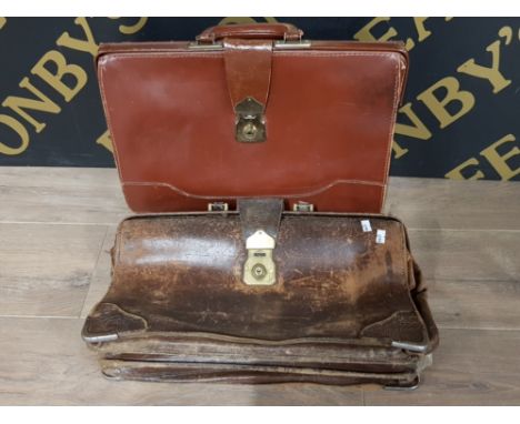 2 VINTAGE LEATHER BRIEFCASES