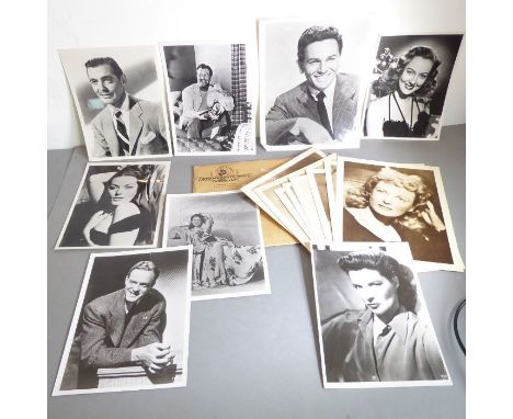 Mid-20th century monochrome movie star photographs to include Clark Gable (signed), Hazel Brooks, Audrey Totter, John Garfiel