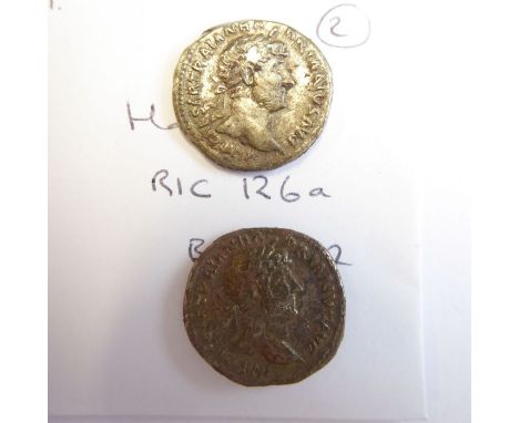 Eight Hadrian denarii from the Lincolnshire 2018 hoard. (Rome mint). (Brit. Mus. cat. # 231-233 and 235-238) Obverse: IMP CAE