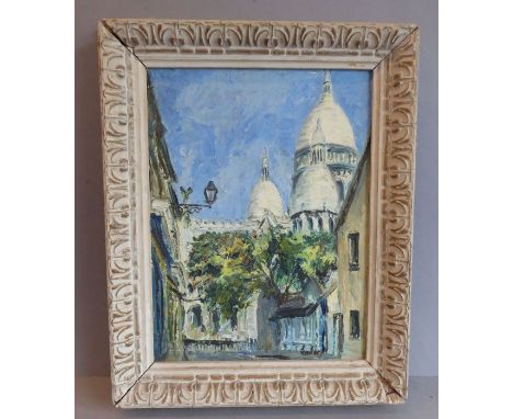Charles J Varney (mid 20th century) a framed oil on canvas board study 'Sacré-Cœur, Paris', signed Varney lower right and wit