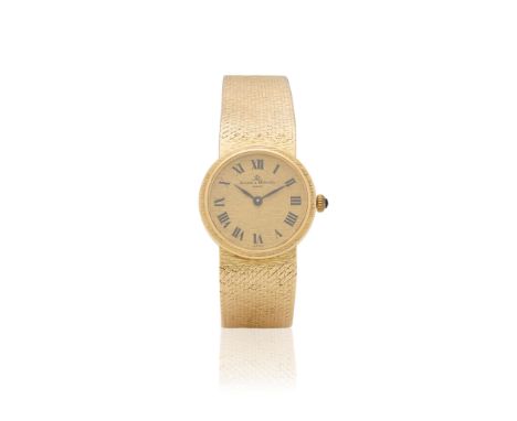  Baume & Mercier. A Ladies 18k gold mechanical bracelet watch No.467148/36630T2, Birmingham gold import hallmark for 1973 Han