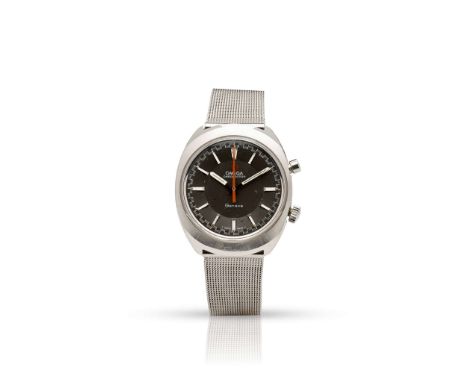  Omega. A stainless steel mechanical stop-seconds wristwatch on associated bracelet ChronoStop, Ref.145.009, Movement No.2657