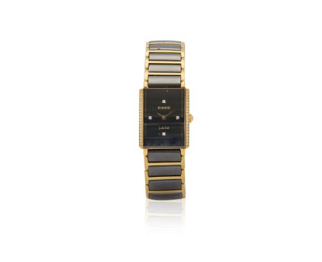  Rado. A steel, titanium, ceramic and gold-plated stone-set quartz bracelet watch Diastar 'Jubile' Ref.153.0339.3, Serial No.