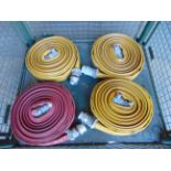 4 x Angus 64mm x 23m Layflat Fire Hoses with Couplings